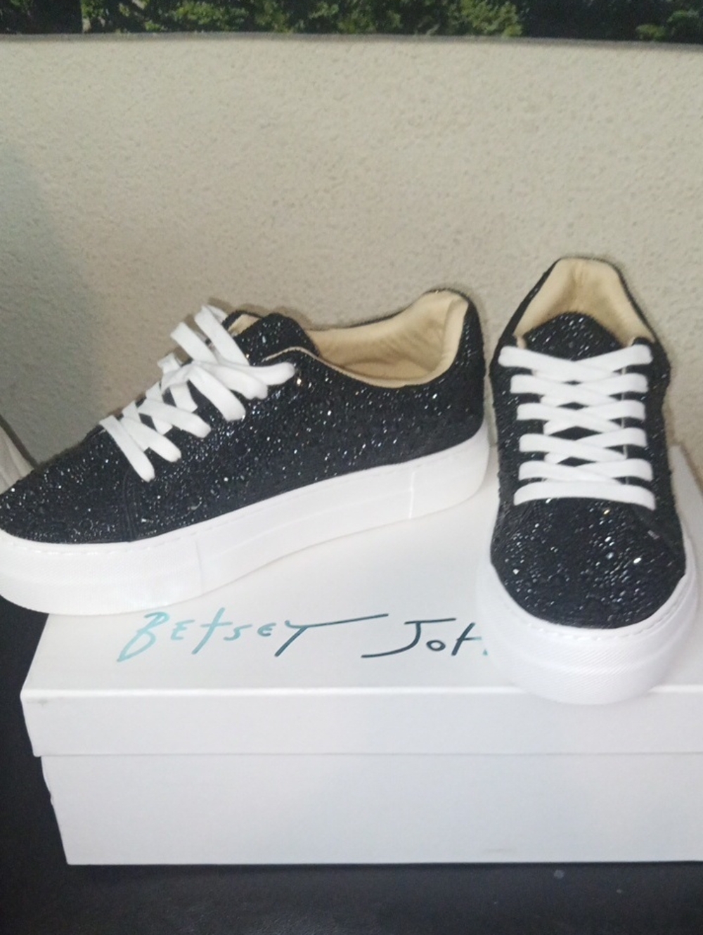 Betsey Johnson rhinestone platform sneakers